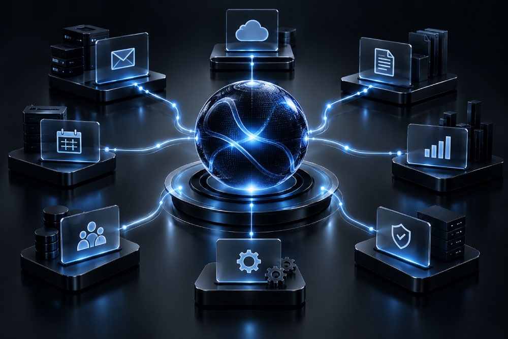 Digital coworker intelligence connecting securely with multiple enterprise systems and business functions