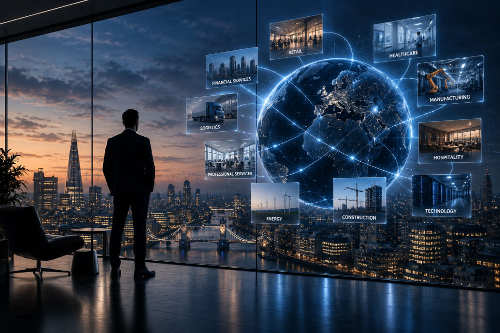 Modern business environment illustrating technology becoming integral to industries, operations and commercial strategy